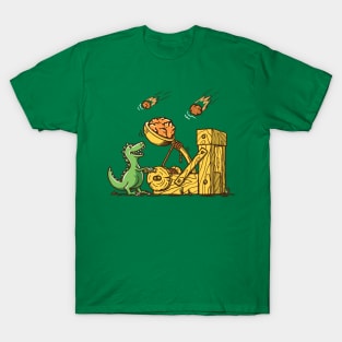 dinosaur and catapult T-Shirt